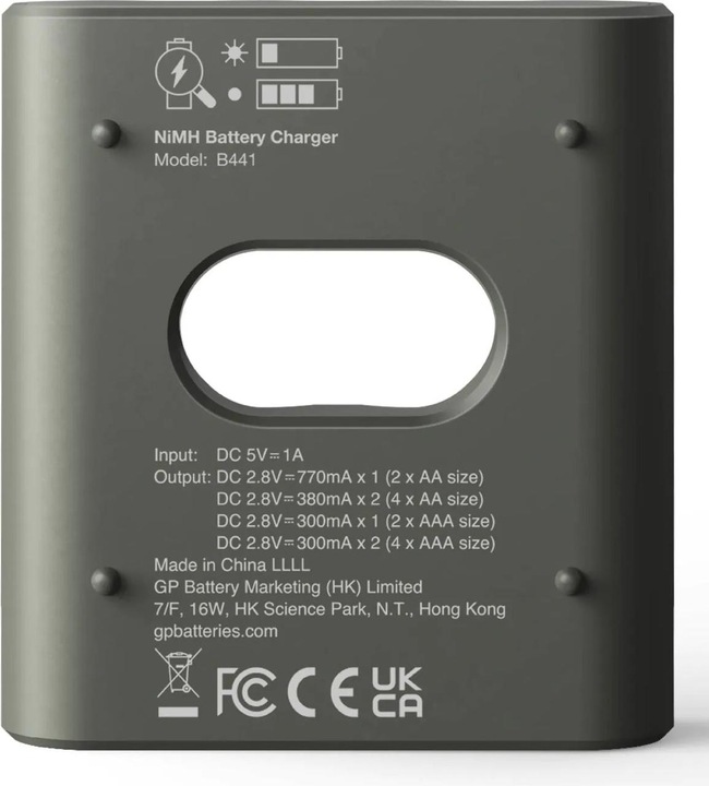 Actual product image GP Batteries Battery Recharger (1 pcs., AAA, AA, 850 mAh, Battery + charger)