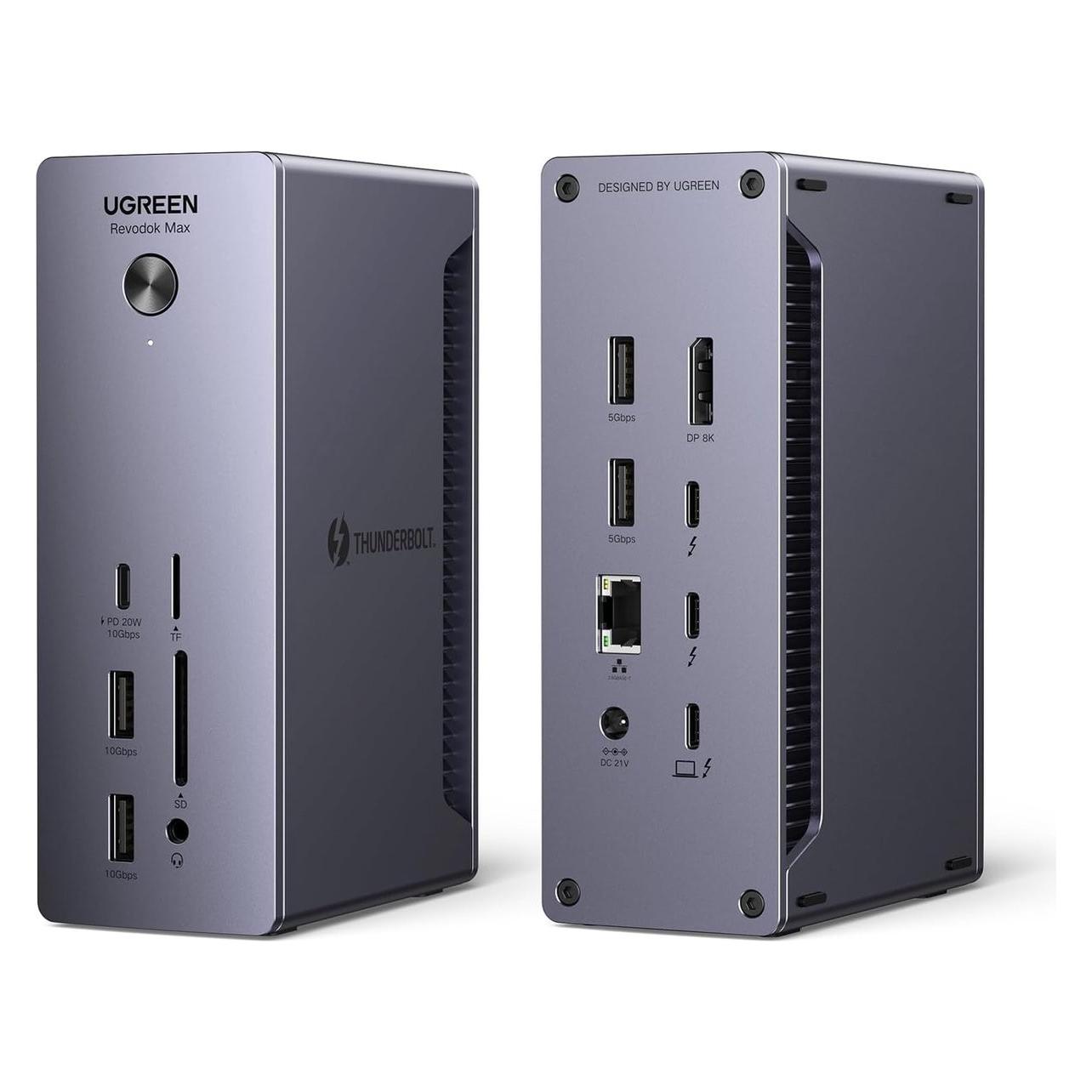 Ugreen U710 13in1 Docking Station 2x Thunderbolt 4 / 4x Usb-A / Dp / RJ45 / Sd Tf Reader / Usb-C / 3 (Usb-C, 13 ports), Docking Station + Usb-hub,