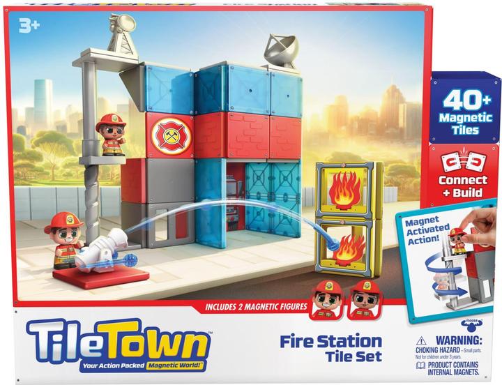 Productafbeelding TileTown Tegelstad - Brandweerkazerne, magnetische bouwset