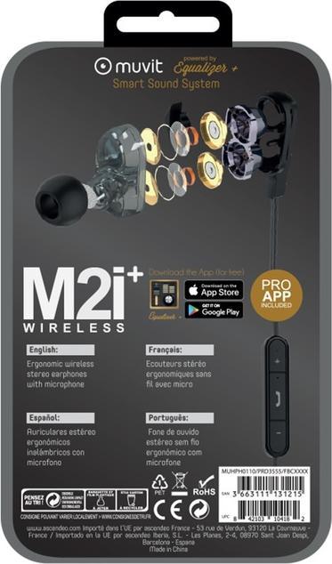 Image du produit Muvit M2i+ Kit Pieton Sans Fil Premium Double Haut Parleur Noir (4 h, Sans fil)