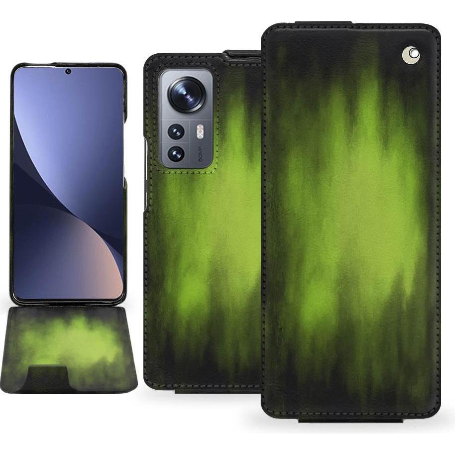 Thumbnail - Noreve Lederschutzhülle vertikal (Xiaomi 12 Pro), Smartphone Hülle, Grün