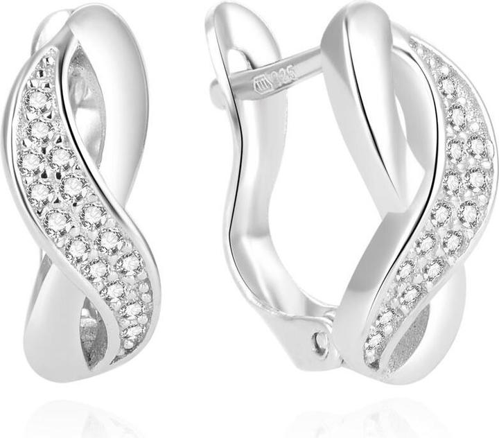 Image du produit Beneto Élégants boucles d'oreilles en argent avec zircons AGUC1861 (L)