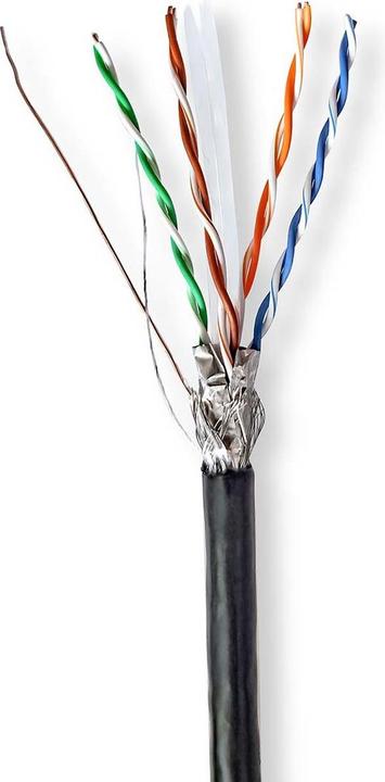 Nedis Rotoli di cavo di rete | CAT6 | Solido | S/FTP | CCA | 305,0 m | Outdoor | Rotondo | PE | Sch (S/FTP, CAT6, 305 m)