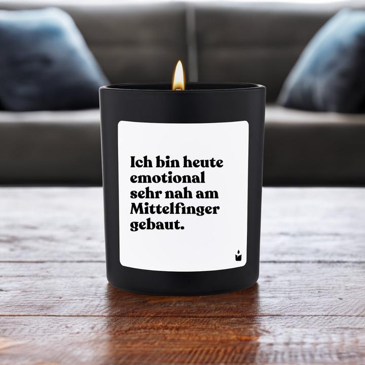Produktbild Chatty Candles Duftkerze Woody Ich bin heute emotional sehr nah am Mittelfinger gebaut.