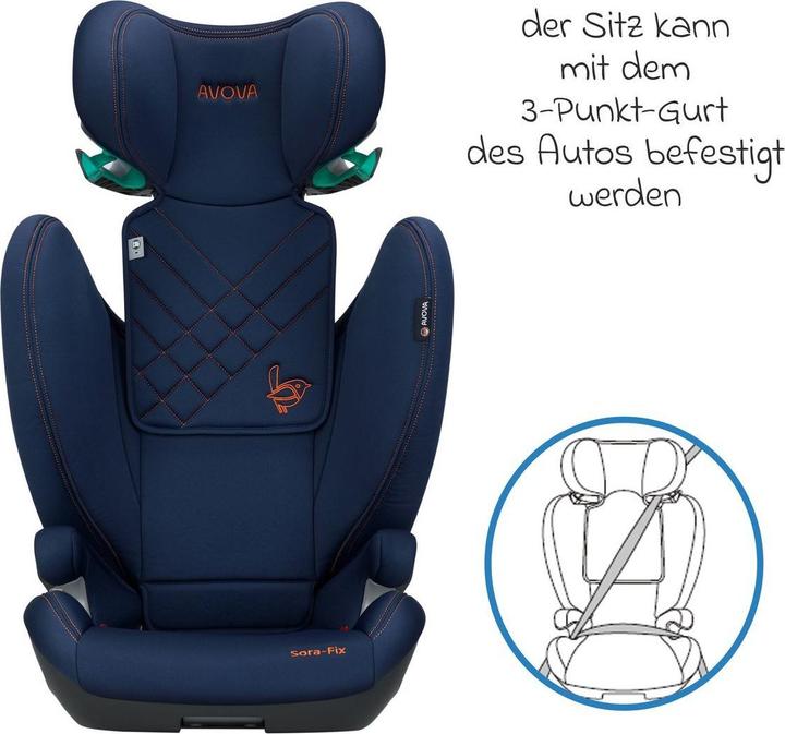 Produktbild Avova Sora-Fix ab 100 cm - 150 cm / 4-12 Jahre (Kindersitzerhöhung, ECE R129/i-Size Norm)