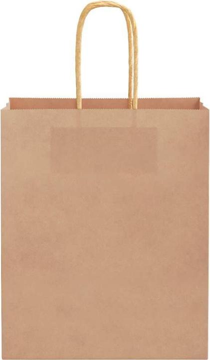 Actual product image VidaXL Kraft paper bags 50 pcs. with handle brown 18x8x22 cm paper bag (Gift bag, 50 x)