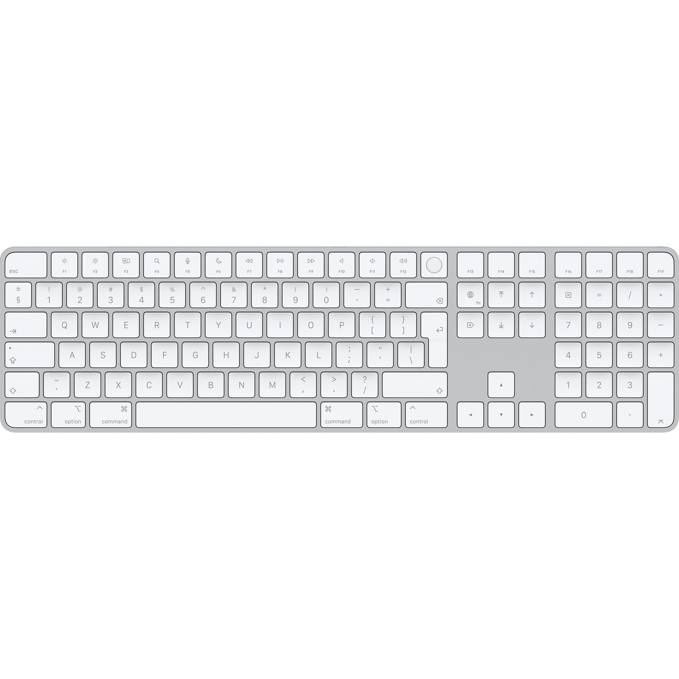 Apple Magic Keyboard with Touch ID and Numeric Keypad 2024 (DE, Kabellos), Tastatur, Weiss