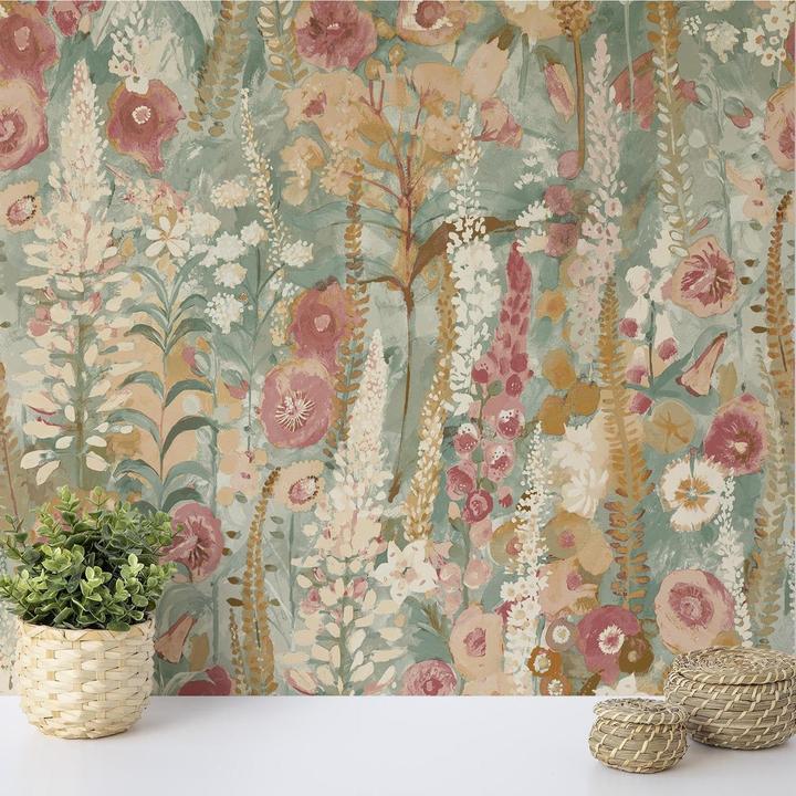 Actual product image Grandeco Delphinium Vinyl Textured Wallpaper