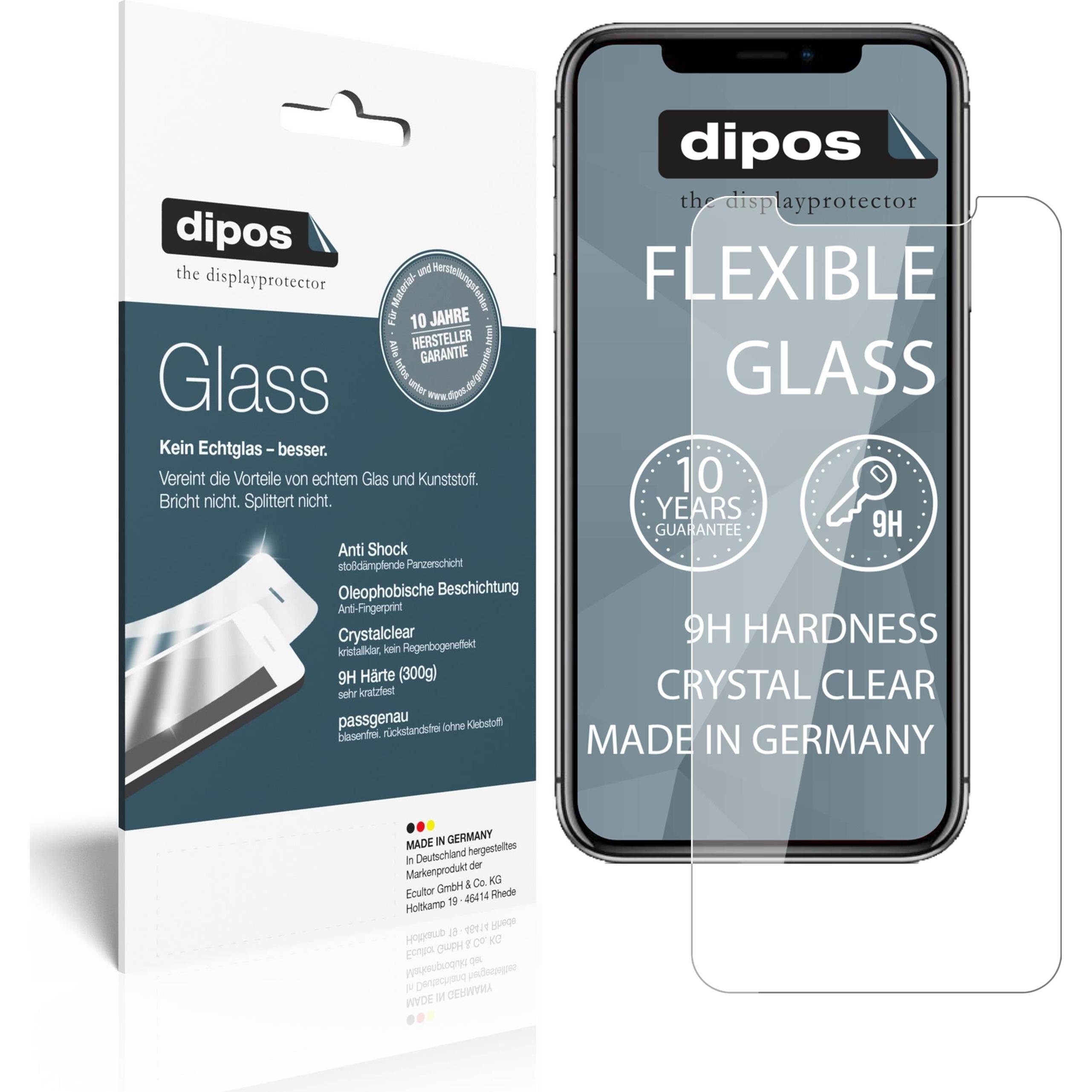Dipos Displayschutz Anti-Shock (2 Stück, Apple iPhone 11), Smartphone Schutzfolie, Transparent