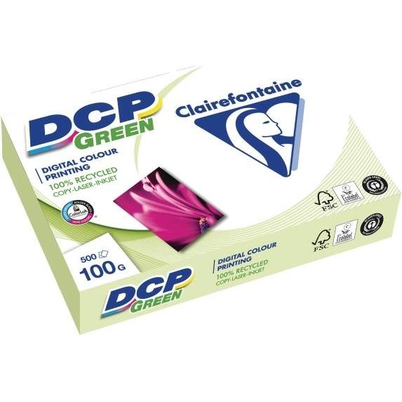 Clairefontaine, Kopierpapier, Genbrugspapir til farveprint DCP Green, A3, 100 g, pakke a 500 ark (100 g/m², 500 x, A3)