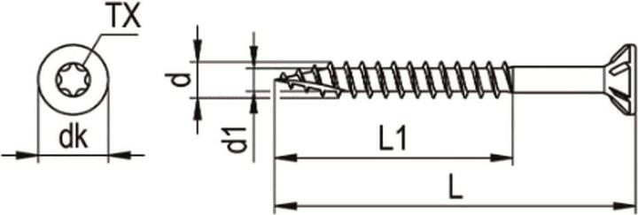 Produktbild Reisser Spanplattenschrauben R2 plus, Flaseko, TG, 5,0 x 120, Stahl, Schneidkerbe, 200 Stück (200 Schrauben pro Stück)