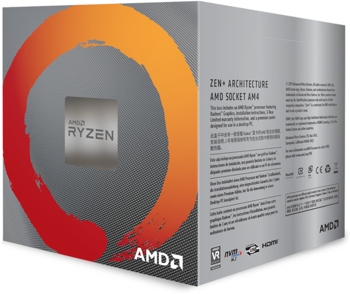 Actual product image AMD Ryzen 5 3400G (AM4, 3.70 GHz, 4 -Core)