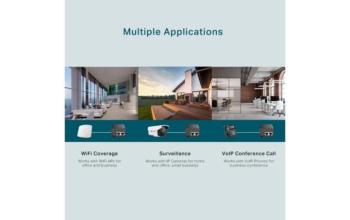 Actual product image TP-Link PoE+ Injector Adapter TL-POE160S Ethernet LAN (RJ-45) Ports 1x10 (802.3at (PoE+), 802.3af (PoE), 30 W)