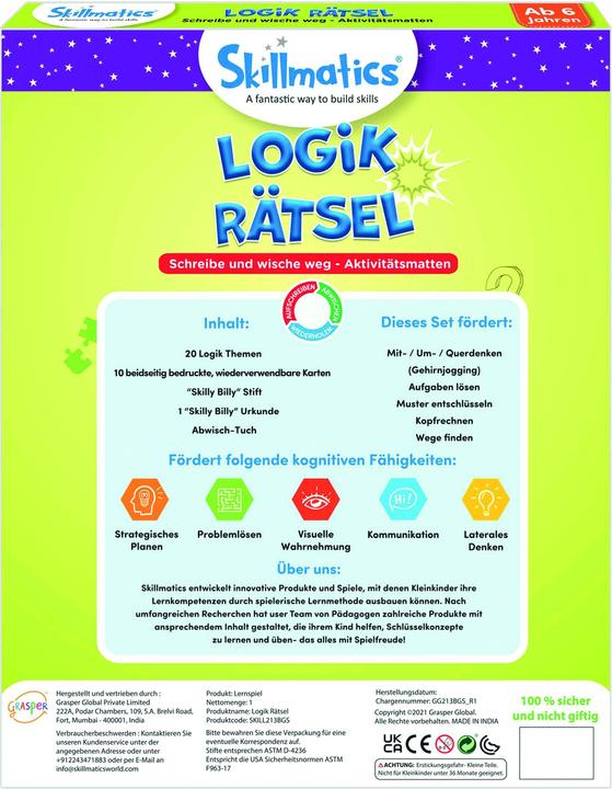 Produktbild Skillmatics Logik Rätsel, d (Deutsch, 1 Spieler)