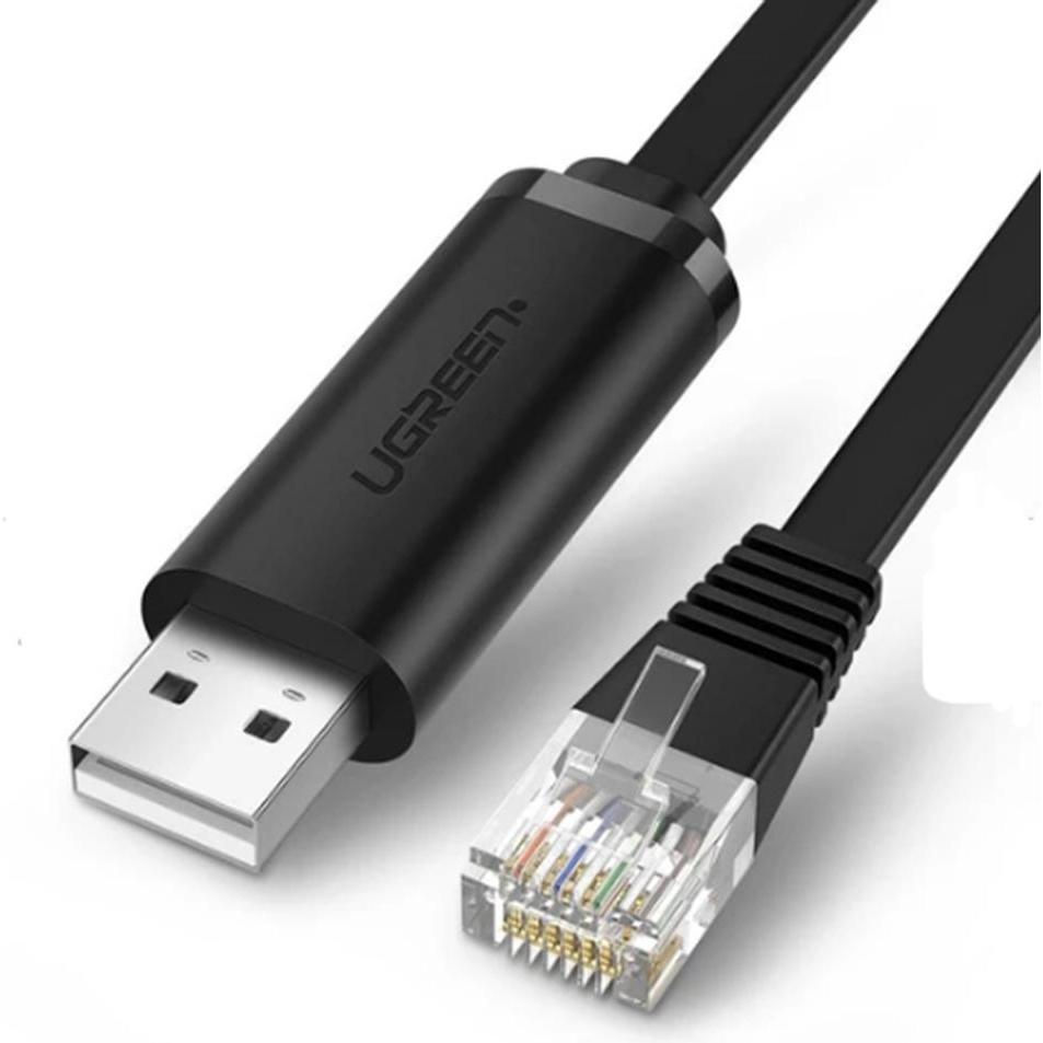 Ugreen - Ethernet Cable Pure Copper Plated with Gold (60813) - USB-A to RJ45, 3m - Black (3 m), Cavo di rete