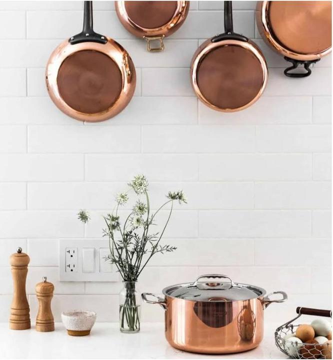 Produktbild de Buyer Inocuivre Bratentopf mit Deckel (Bräter + Schmortopf, Edelstahl, Kupfer, 24 x 11.50 cm)