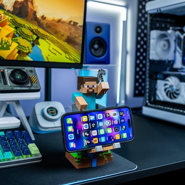 Immagine prodotto Exquisite Gaming Cable Guys R.E.S.T - Minecraft - Steve Support pour Téléphone et Manette (PS5)