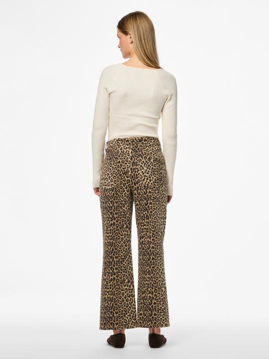 Produktbild Pieces PCSALUME MW CROPPED Leoprint Wide Fit Jeans (28)
