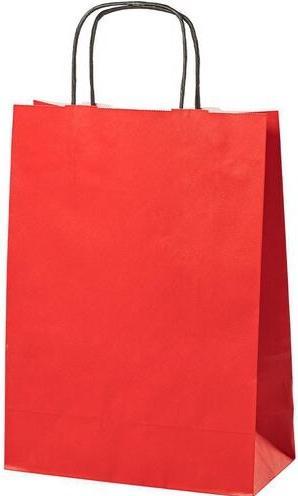 Mailmedia Sac en papier avec cordelette, 8,7 litres, rouge Dimensions : (L)240 x (P)110 x (H)330 mm, en kraft (200 pièce(s))
