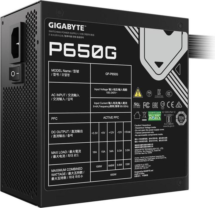 Image du produit Gigabyte GP-P650G PG5 650W PSU (650 W)