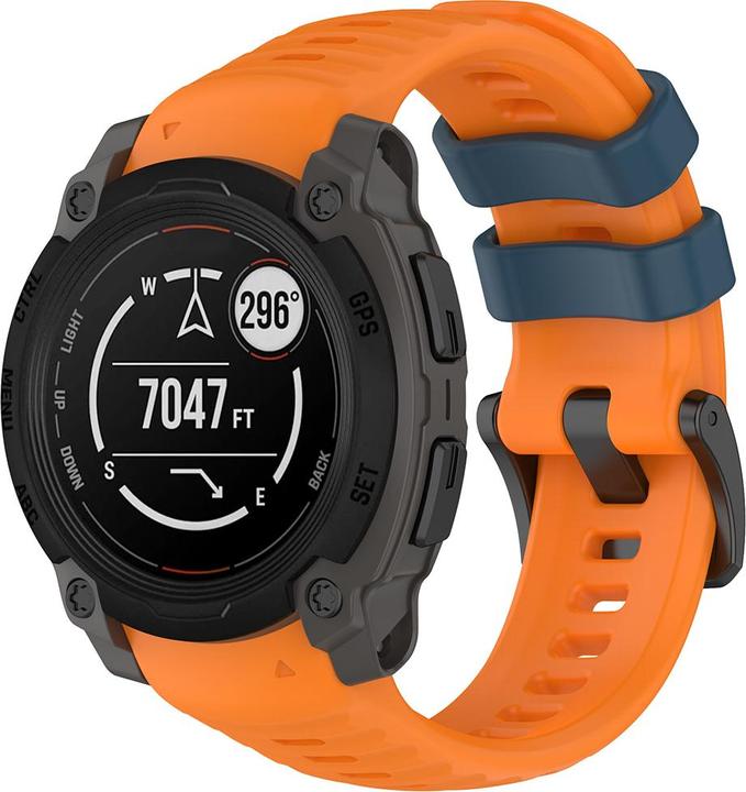Produktbild Techsuit - Watchband 22mm (W076) - Garmin Instinct E 40mm - Orange (22 mm, Polycarbonat, Silikon)