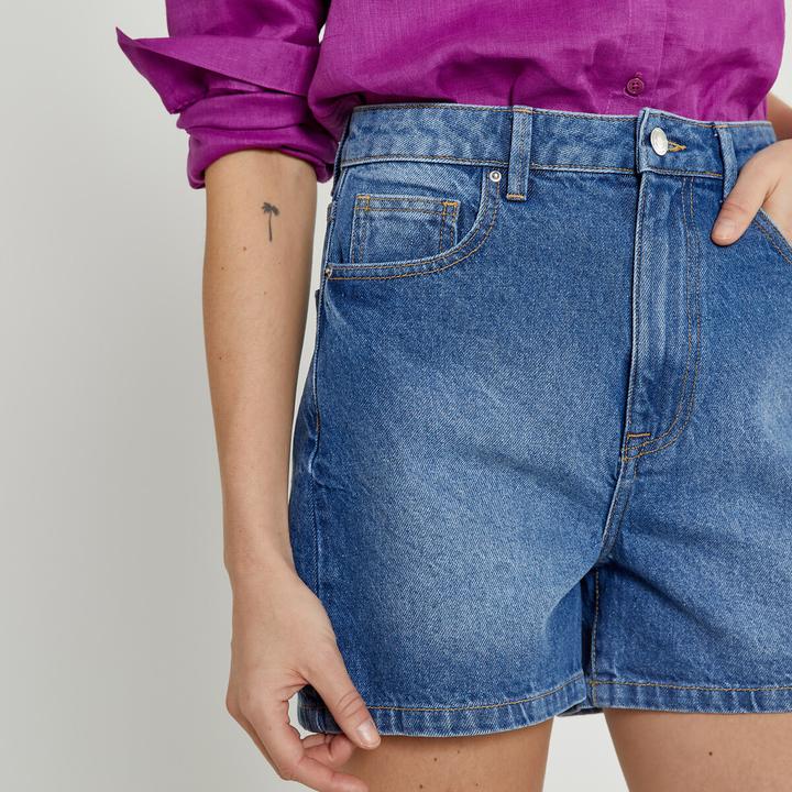 Produktbild La Redoute Collections Jeansshorts mit hohem Bund (38)