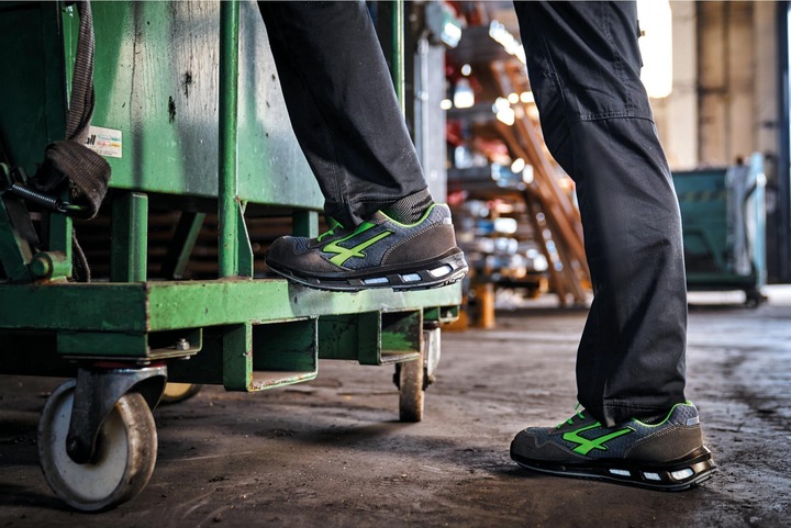 Immagine prodotto U-Power Scarpa di sicurezza Point taglia 44 grigio/verde S1P SRC EN ISO 20345 in pelle scamosciata/nylon (S1P, 44)