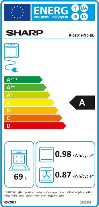 Energy Label Sharp K-62D19IM0-EU