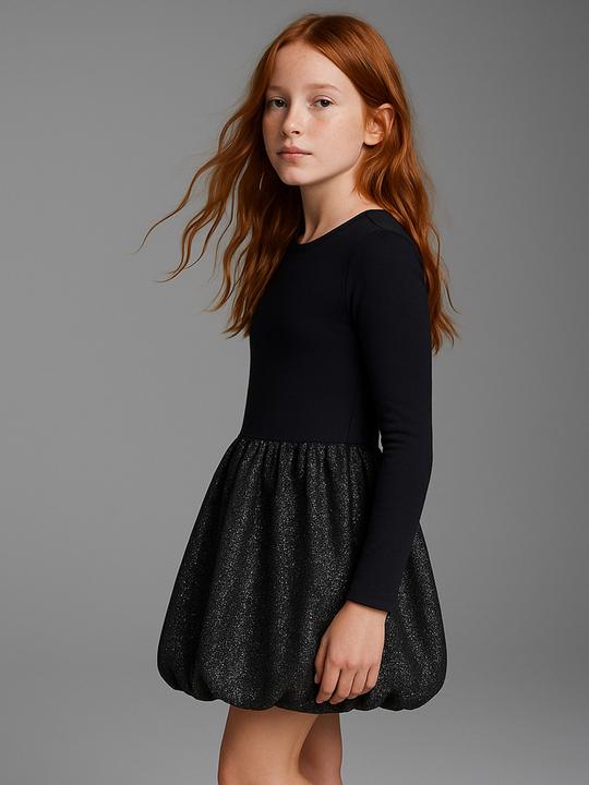 Produktbild Jonen Ballonkleid aus Materialmix mit Glitzereffekt Mädchen (134)