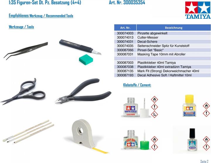 Actual product image Tamiya Figure set Dt. Pz. crew