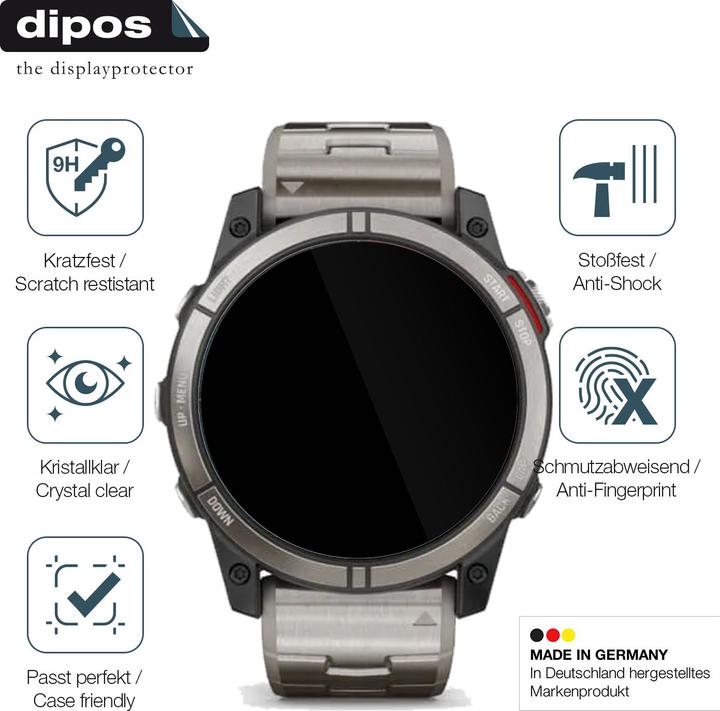 Actual product image Dipos Anti-Shock Screen Protector Clear (Garmin Quatix 7X)