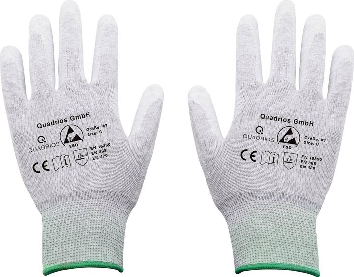Actual product image Quadrios ESD glove size: S polyamide, polyurethane (S)