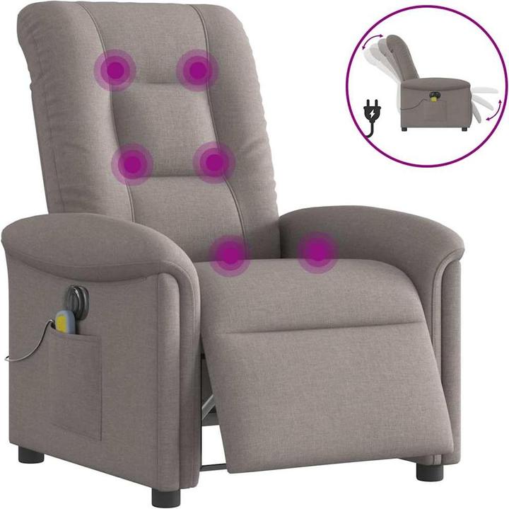 Produktbild VidaXL Massagesessel Elektrisch Taupe Stoff
