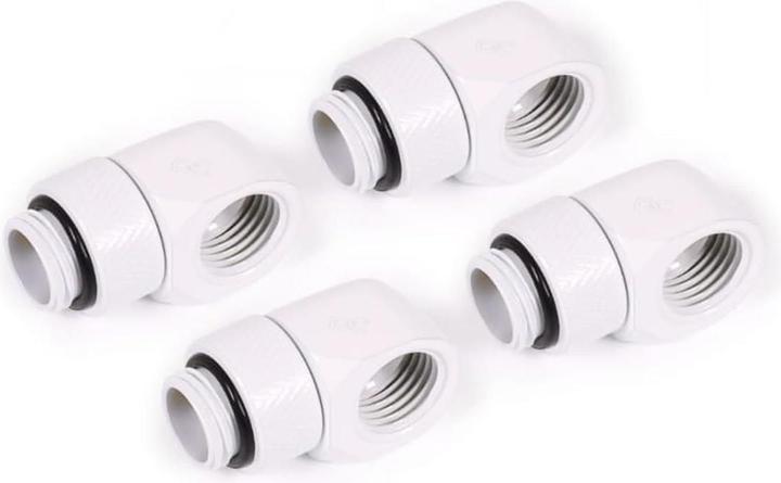 Actual product image Alphacool ANF icicle L-connector rotatable G1/4 male to G1/4 female - 4pcs Set White