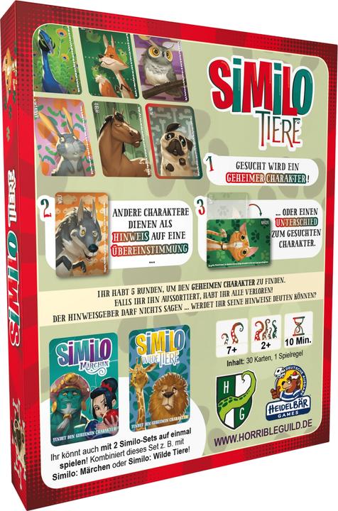 Actual product image Horrible Guild HR033 - Similo: Tiere - Card game, for 2+ players, from 7 years (DE Edition) (German, Multilingual, 2 - 4 Players)