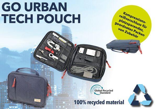 Image du produit Troika GO URBAN TECH POUCH Pochette pour câbles d'accessoires électroniques, rPET, bleu foncé