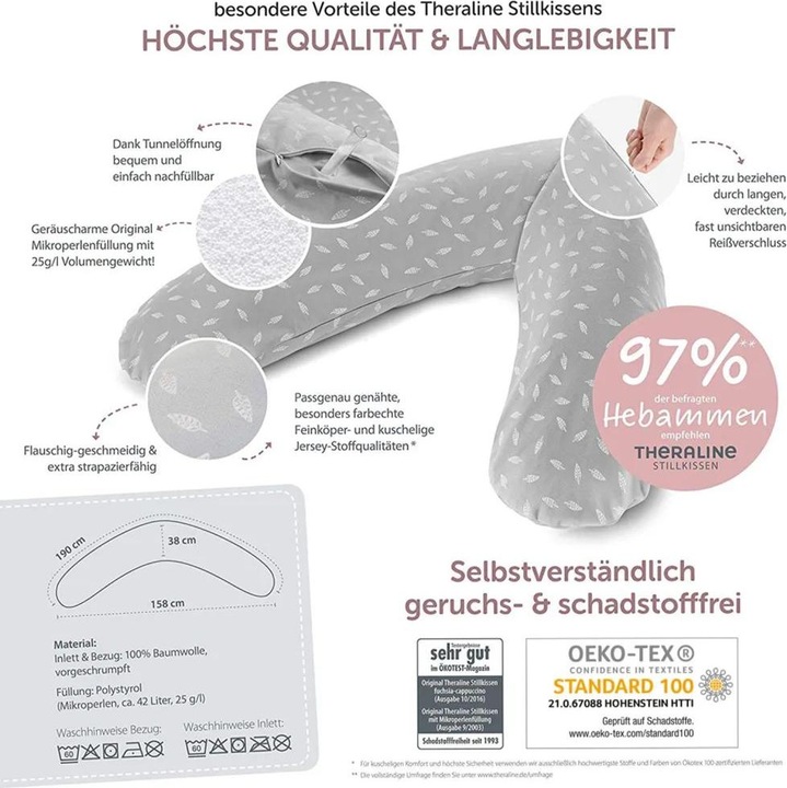Produktbild Theraline Stillkissen 4-tlg. Stillkissen Sparset Das Original 190 cm inkl. (190 cm)