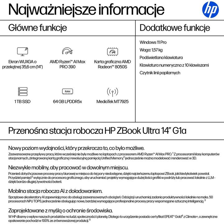 Produktbild HP ZBook Ultra G1a (14", 1000 GB, 64 GB, US)