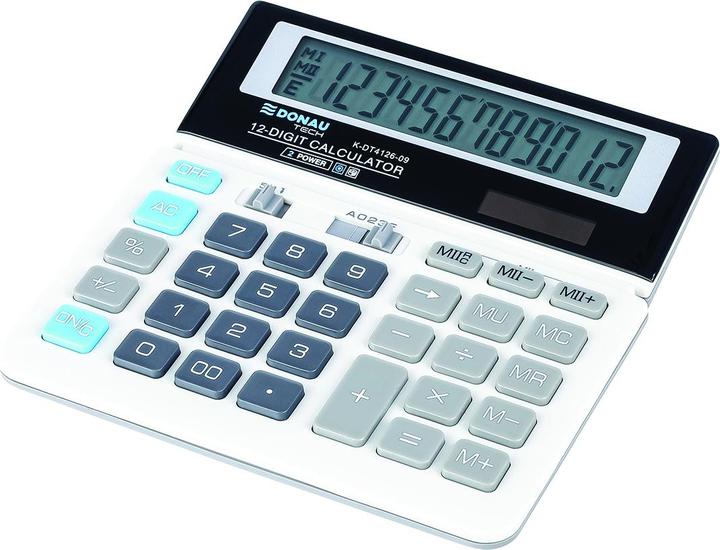 Productafbeelding Donau Rekenmachine TECH Kantoorrekenmachine, 12-cijferig display, dimbaar. 156x152x28mm, wit