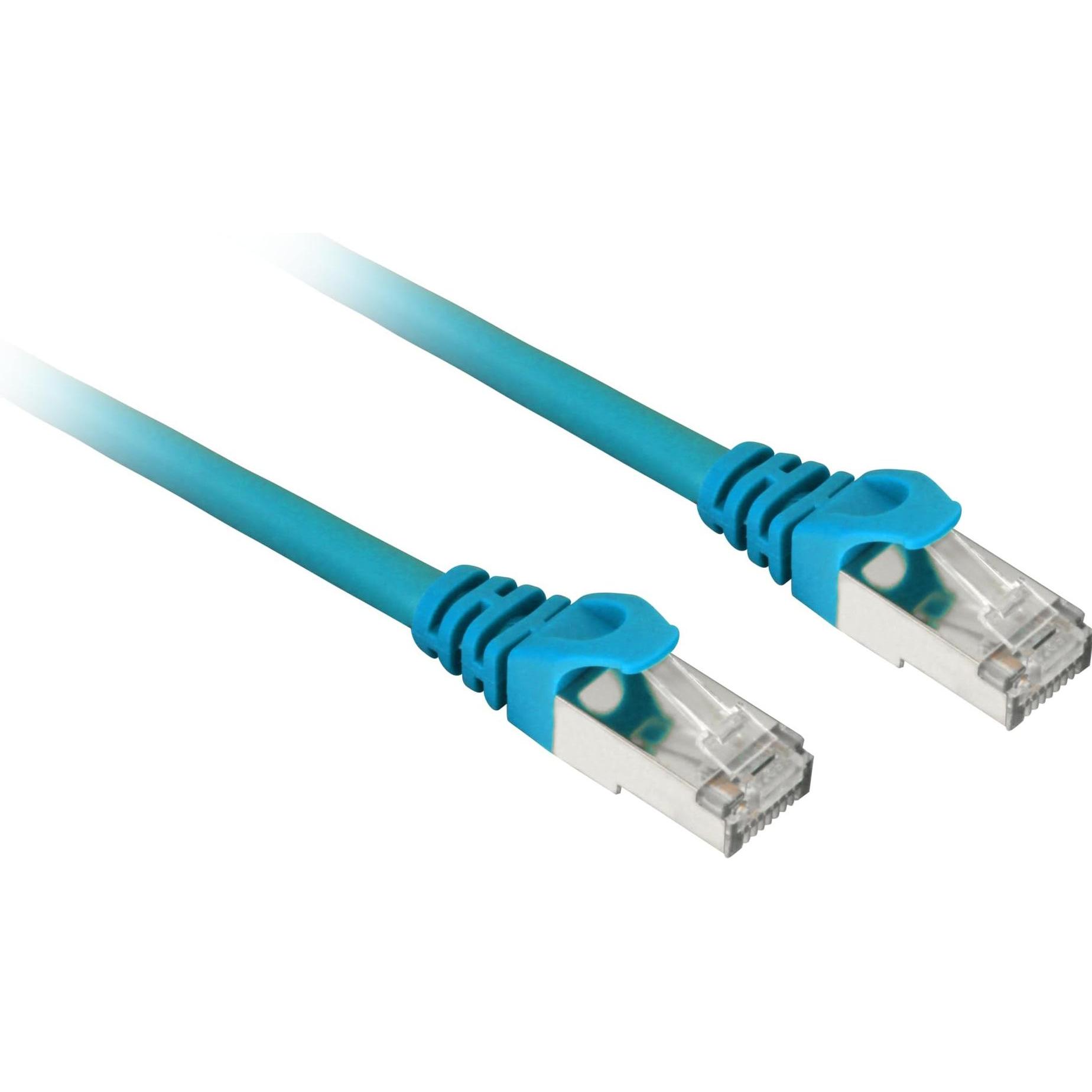 Sharkoon Patchkabel SFTP, RJ-45, mit Cat.7a Rohkabel Kabel, blau, 3 Meter (S/FTP, CAT7, 3 m), Netzwerkkabel
