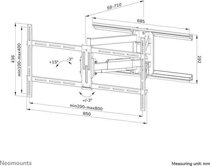 Image du produit Neomounts WL40-550BL18 (Mur, 75", 45 kg)