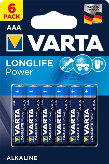 Productafbeelding Varta Vermogen met lange levensduur (6 Pcs., AAA, 1260 mAh)