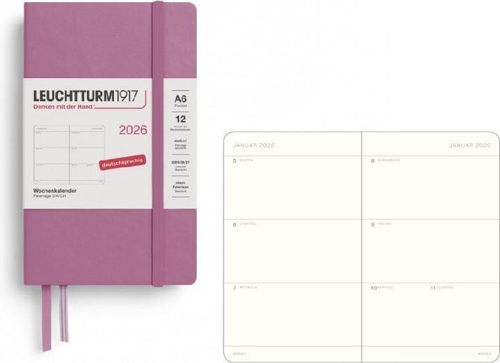 Image du produit Leuchtturm1917 LEUCHTTURM 1W/2S.POCKET HC DUS.ROSE (A6)