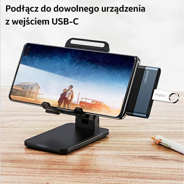 Produktbild Usams Adapter HUB USB 2.0USB 3.0USB-C szarygrey SJ490HUB01 US-SJ490 (USB-C, 4 Ports)