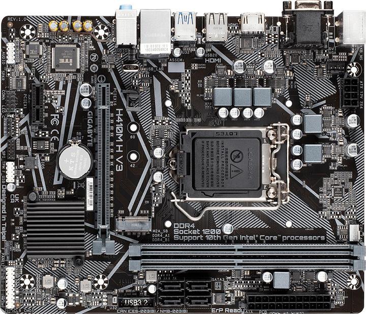 Produktbild Gigabyte MB H V3 H410,S1200,mATX,Intel (LGA 1200, Intel H510, mATX)