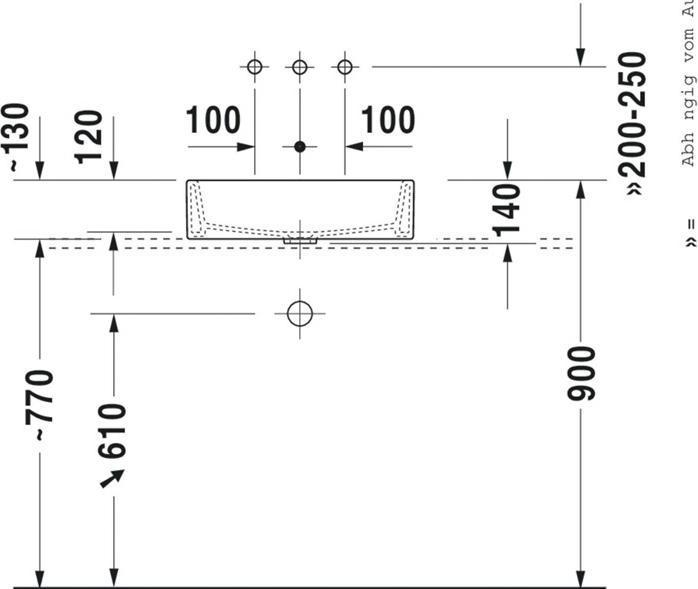 Actual product image Duravit Countertop basin VERO AIR o ÜL HLB 50x38cm closed o tap hole white (380 mm, 500 mm)