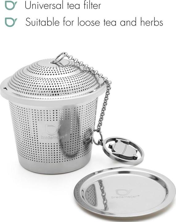 Actual product image Bredemeijer Tea infuser on chain with tray Stainless steel 191006