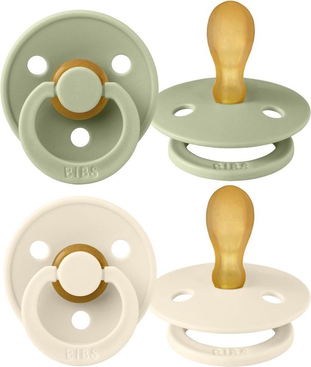 Actual product image Bibs Colour Latex Soother (symmetrical, 6-18 months), Sage & Ivory (2 x, 6 - 12 M.)