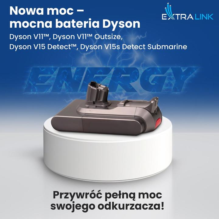 Image du produit Extralink Batterie Akku für Dyson Staubsauger V11 (Click type) 25.2V 4000mAh