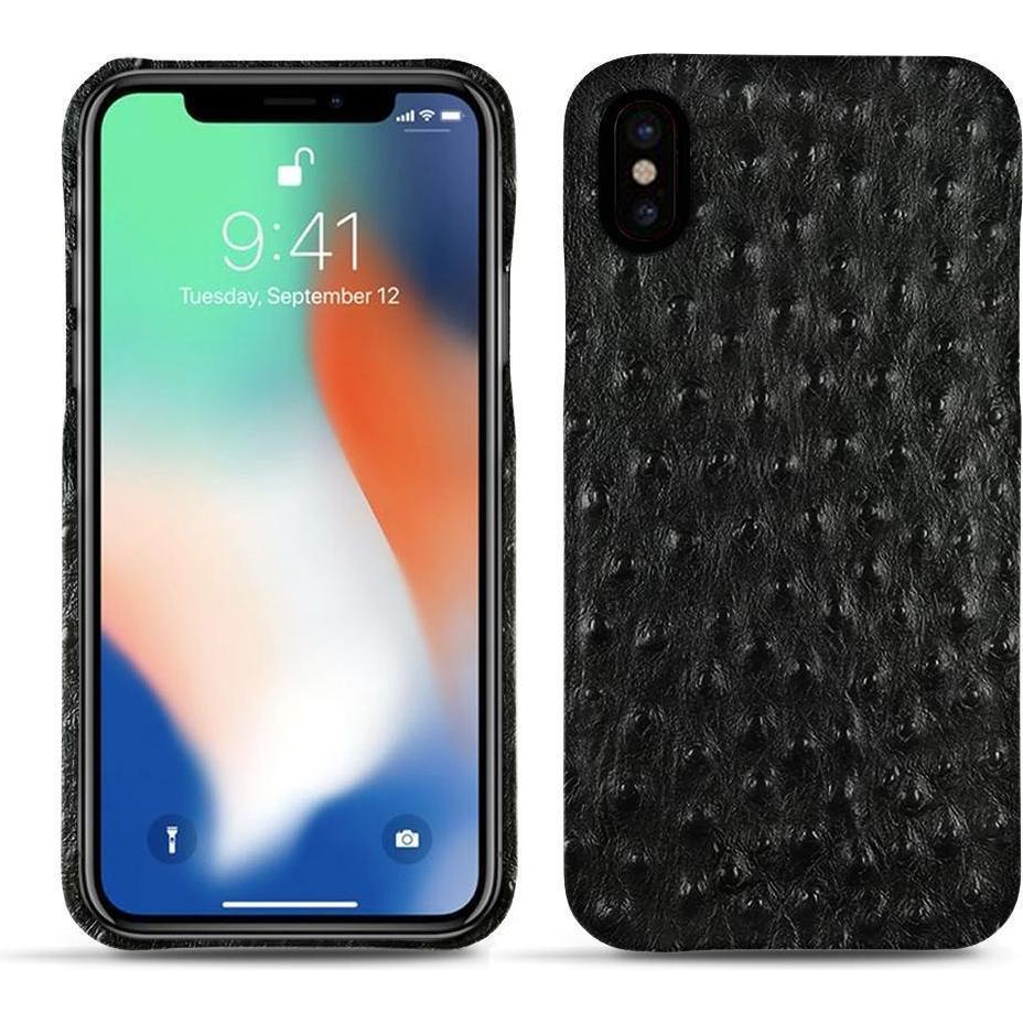 Noreve Lederschutzhülle (Apple iPhone XS Max), Smartphone Hülle, Schwarz